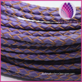 customized purple real leather cord 4.0mm braided cord